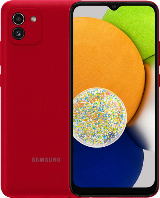 Смартфон Samsung Galaxy A03 3/32 ГБ, красный
