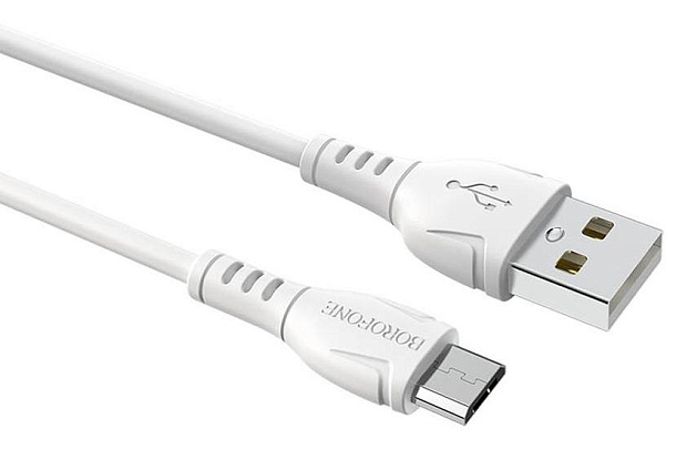 Кабель BOROFONE Micro USB - USB 2,4A Белый
