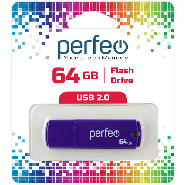 Флэш-карта USB 64GB Perfeo C05 Purple
