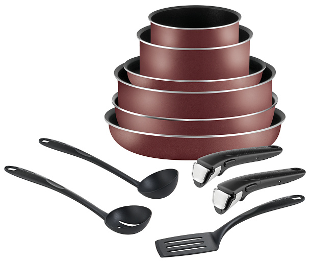 Набор посуды TEFAL Ingenio Red 04186850 11 предметов
