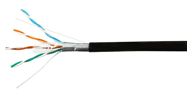Кабель SkyNet Standart FTP outdoor 4x2x0,48, медный, FLUKE TEST, кат.5e, однож., 100 м, box, черны

