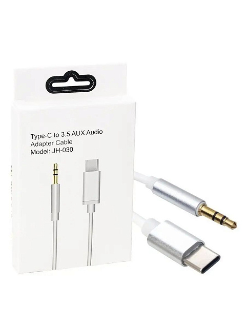 Кабель Type-C - AUX 3,5 Белый
