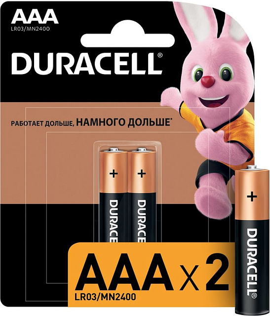 Батарея Duracell LR03-2BL BASIC CN (блистер из 2х штук)
