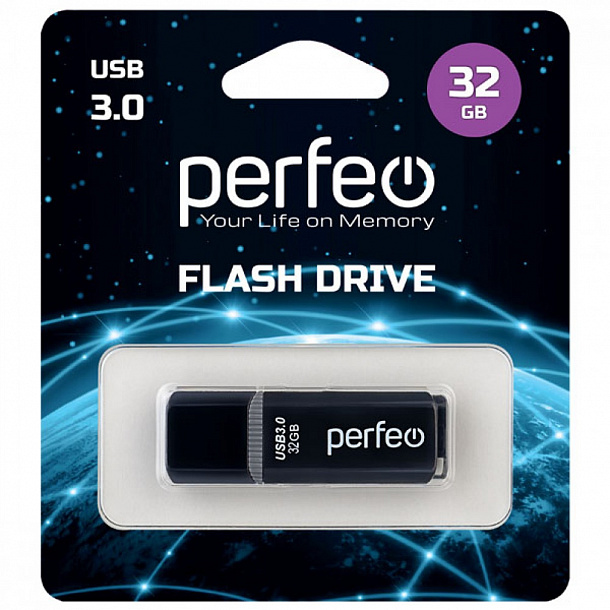 Флэш-карта USB 32GB Perfeo C12 Black
