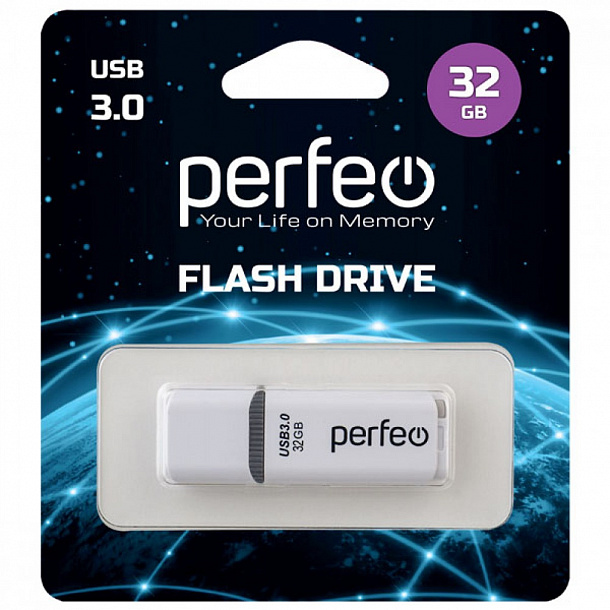 Флэш-карта USB 32GB Perfeo C12 White
