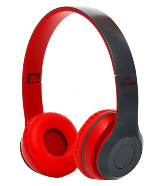 Наушники Bluetooth P47 черно-красный
