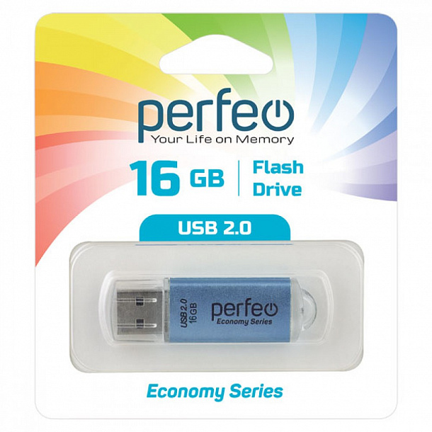 Флэш-карта USB 16GB Perfeo E01 Blue
