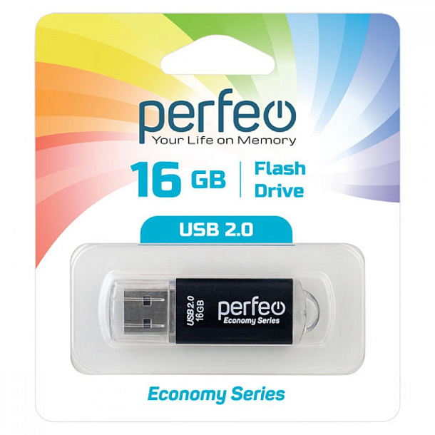 Флэш-карта USB 16GB Perfeo E01 Black
