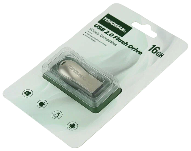 Флэш-карта USB 16GB TOPOMAX silver
