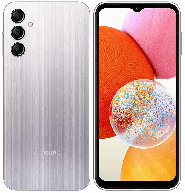 Смартфон Samsung Galaxy A14 4/128 ГБ, серебристый
