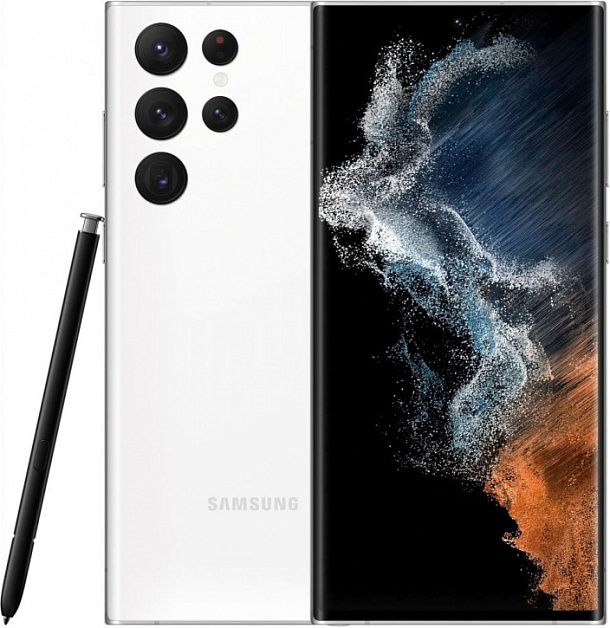 Смартфон Samsung Galaxy S22 Ultra (SM-S908E) 12/256 ГБ, Белый фантом
