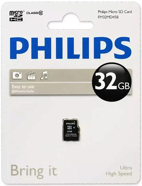 Флэш-карта Micro-SD 32GB Philips FM32MD45B/97
