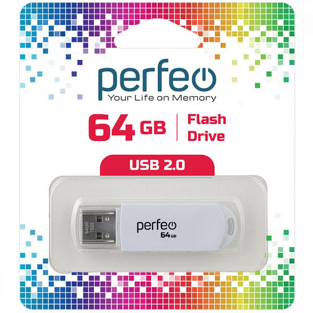 Флэш-карта USB 64GB Perfeo C03 White
