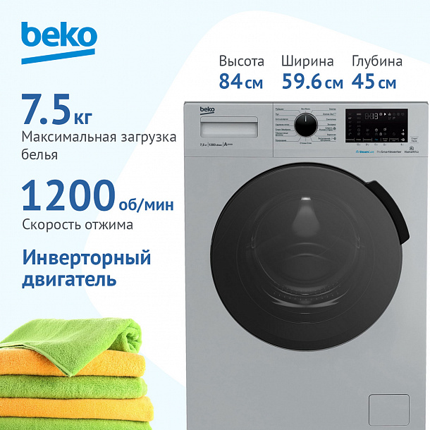 Стиральная машина BEKO WSPE 7H616 S